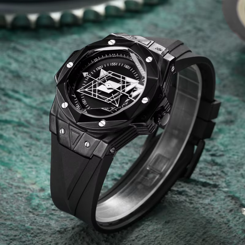 Montre-bracelet étanche à cadran creux pour homme