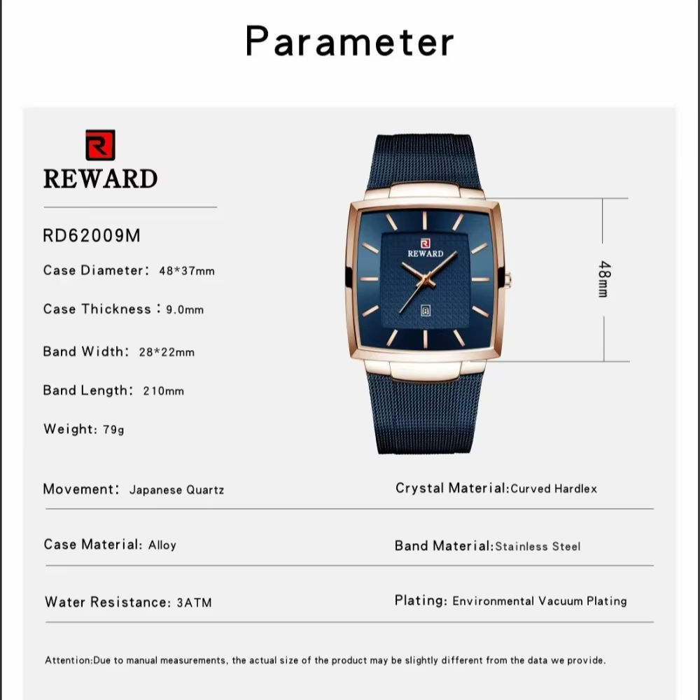 Récompense 62009 mode bleu montre pour hommes nouveau haut de gamme marque