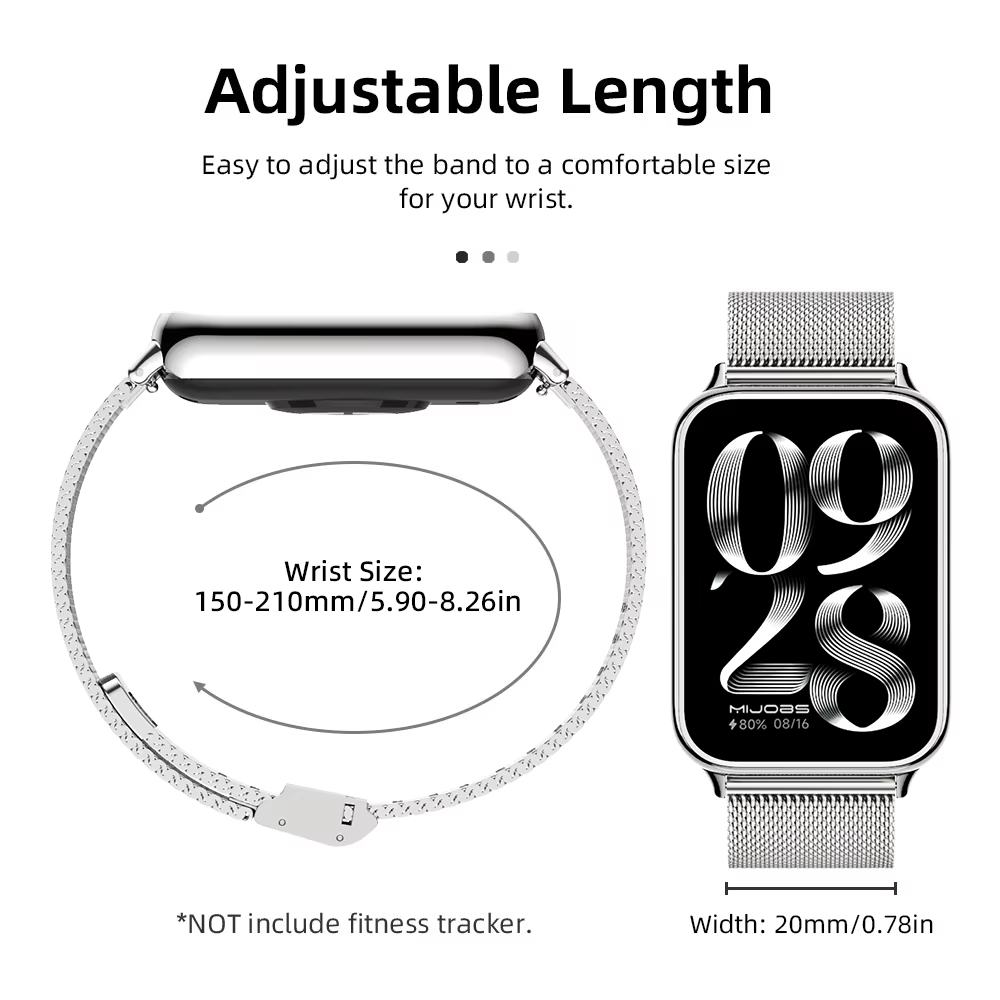 Mi Band 10 Pro / 9 Pro / 8 Pro Bracelet en métal pour Xiaomi Smart