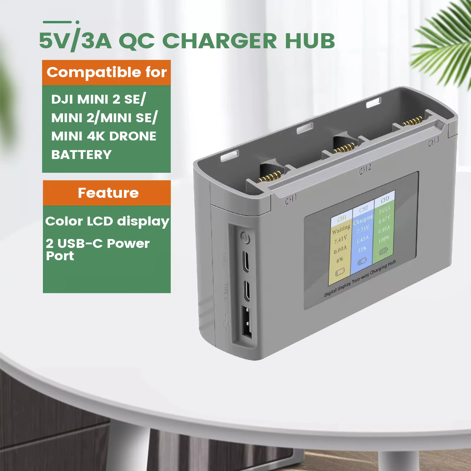 Pour Mini 2/SE chargeur affichage numérique Hub de charge pour DJI Mini 2/4K Mini 2 SE chargeur de batterie Drone accessoire