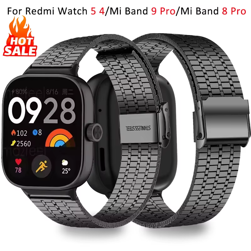 Nouveau bracelet en acier inoxydable pour Redmi Watch 5 4