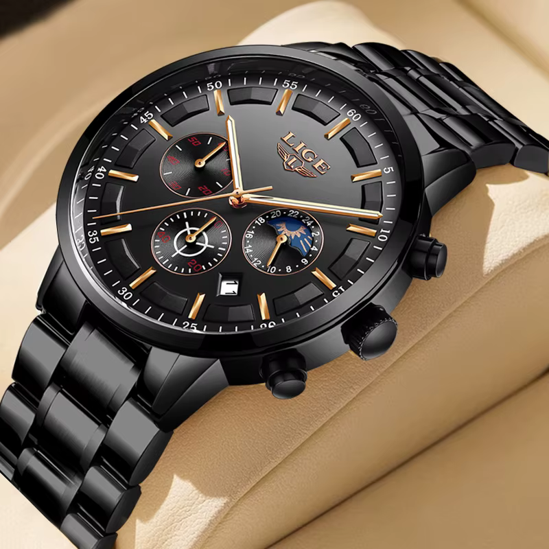 Montre-bracelet à quartz étanche pour homme