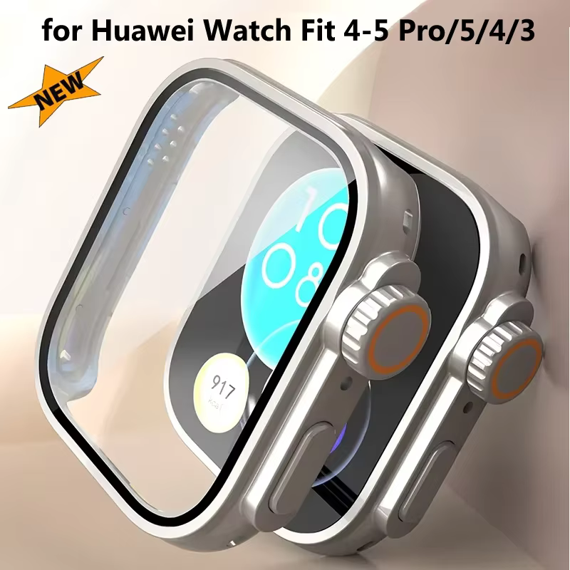 Boîtier PC haut de gamme + verre pour Huawei Watch Fit 4-5 Pro