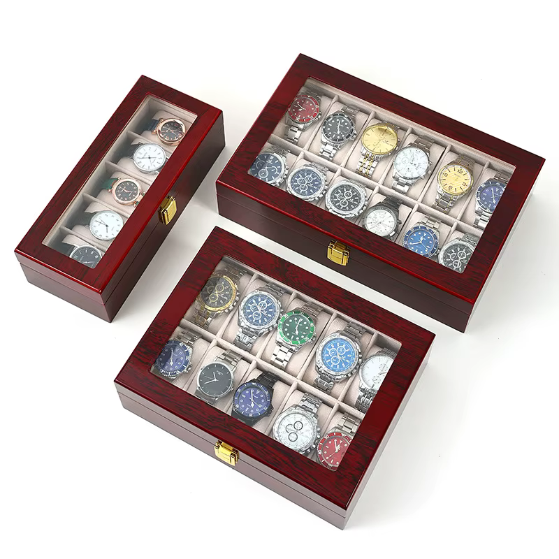 Organisateurs de montres de luxe en bois pour hommes et femmes