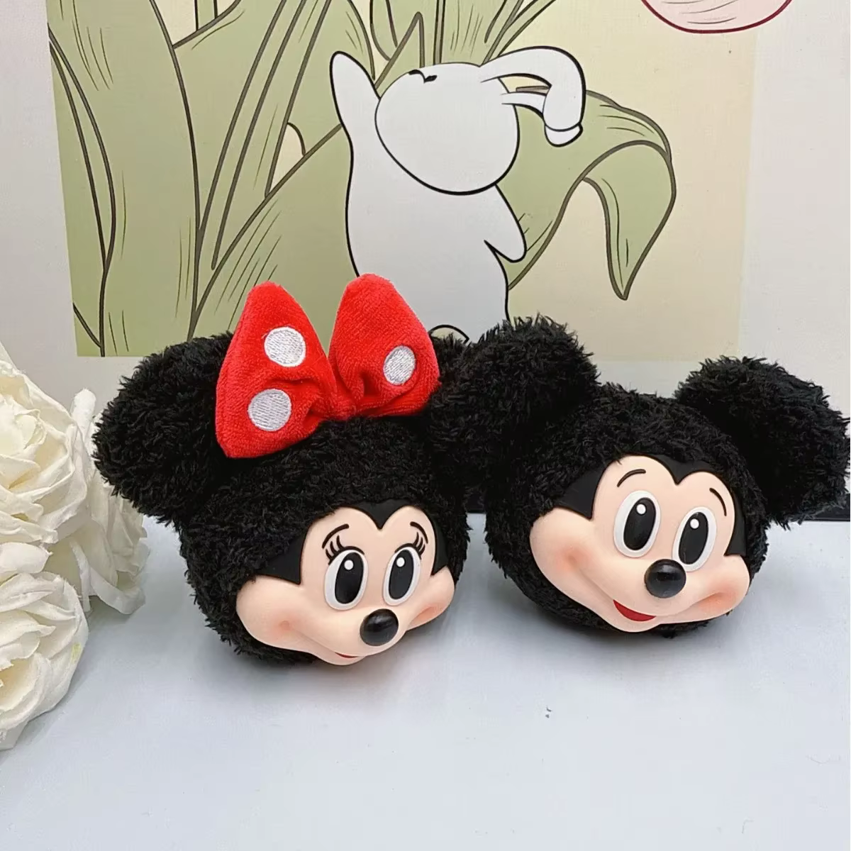 Porte-clés poupée en peluche Mickey Minnie, figurine en vinyle mignonne, cadeau de collection, sac à dos, pendentif de voiture, décoration de maison Anime pour enfants, cadeau d'anniversaire