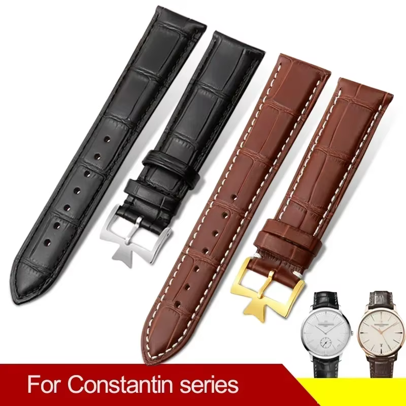 19mm 20mm 21mm 22mm bracelet de montre en cuir véritable remplacement pour Vacheron Constantin Patrimony VC noir bleu