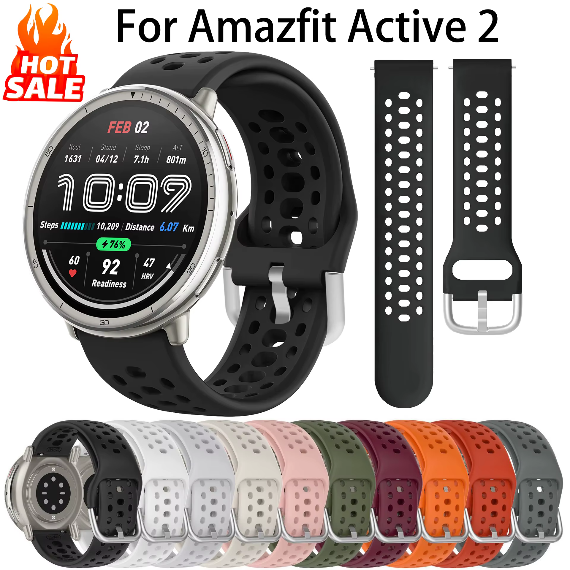 Bracelet en Silicone d'origine pour Amazfit Active 2 Sport