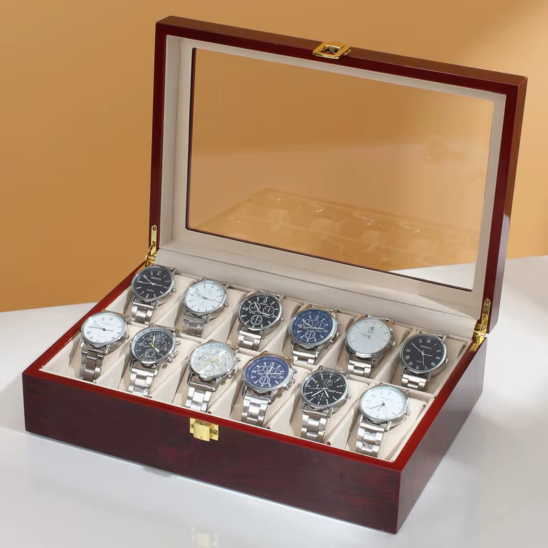 Organisateurs de montres de luxe en bois pour hommes et femmes