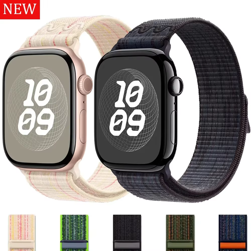 Bracelet à rayures pour bracelets de montre Apple série 49mm 11-10-9-8-7-6-5-4-SE-Ultra 2-3 42mm 46mm 45mm 40 44mm 41mm iWatch Sport Nyon Loop