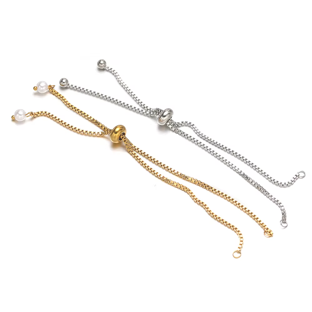 Lot de 3 connecteurs de bracelet en acier inoxydable