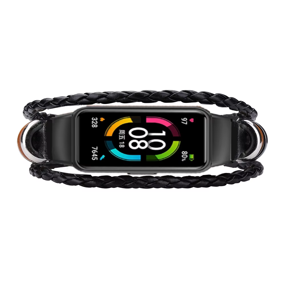 Pour Honor Band 6 Bracelet en cuir tressé