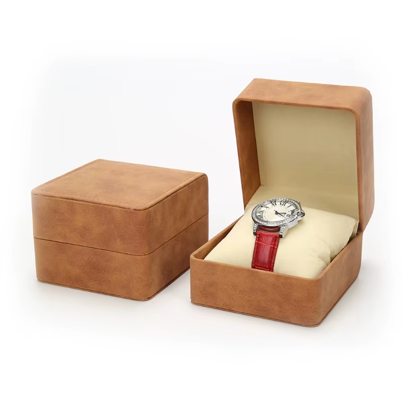 Boîte à montre simple en cuir de luxe (1-2 pièces) – Étui de rangement portable pour montres et bijoux pour homme – Idéal comme cadeau