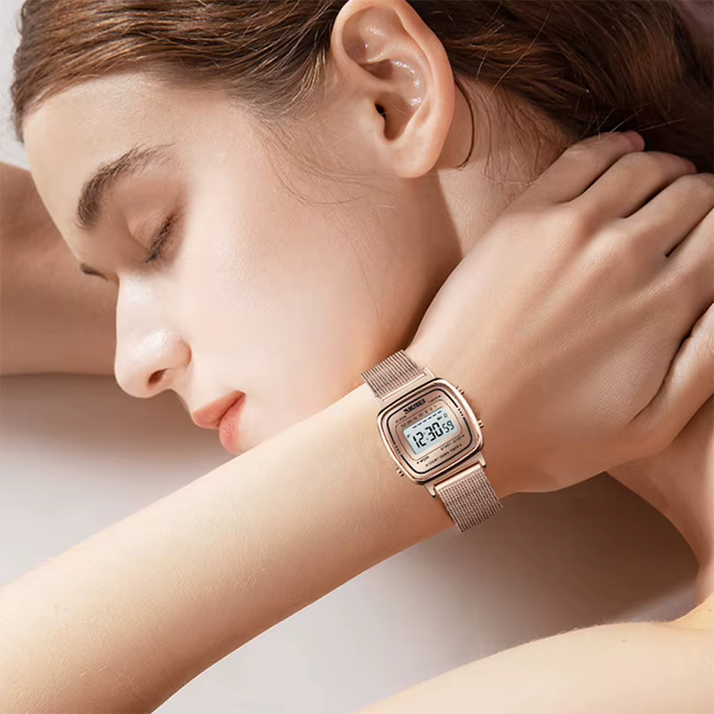 SKMEI – montre numérique dorée pour hommes et femmes
