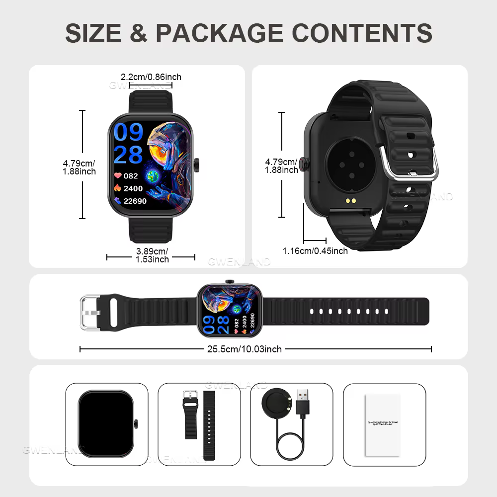 Nouvelle montre connectée pour hommes et femmes - Écran tactile HD 2