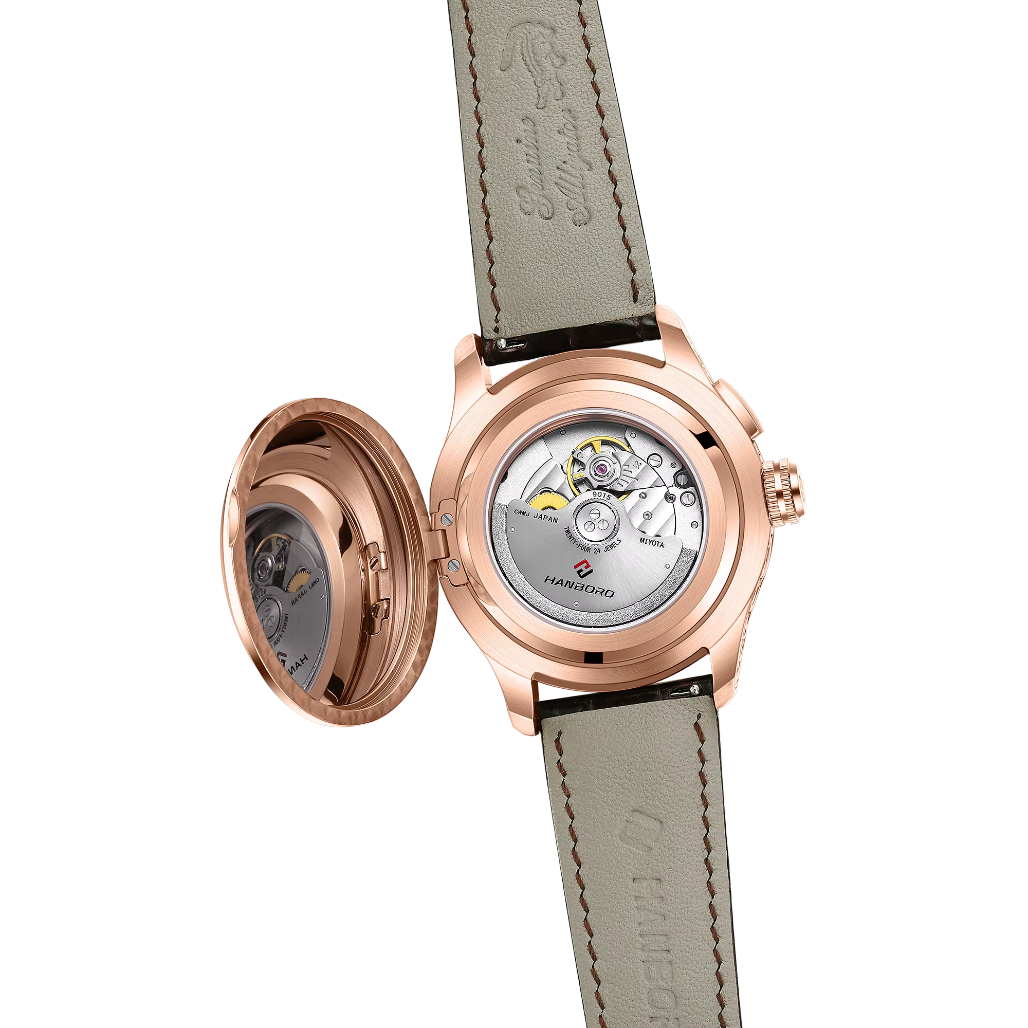 Montre mécanique rétro pour homme HANBORO MIYOTA avec mouvement modifié