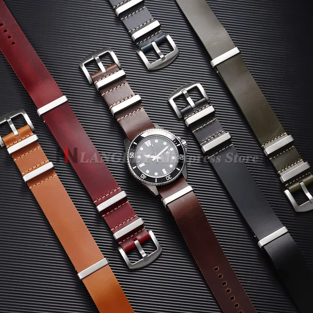 Bracelet de montre en cuir véritable 18mm 20mm 22mm 24mm pour Smartwatch
