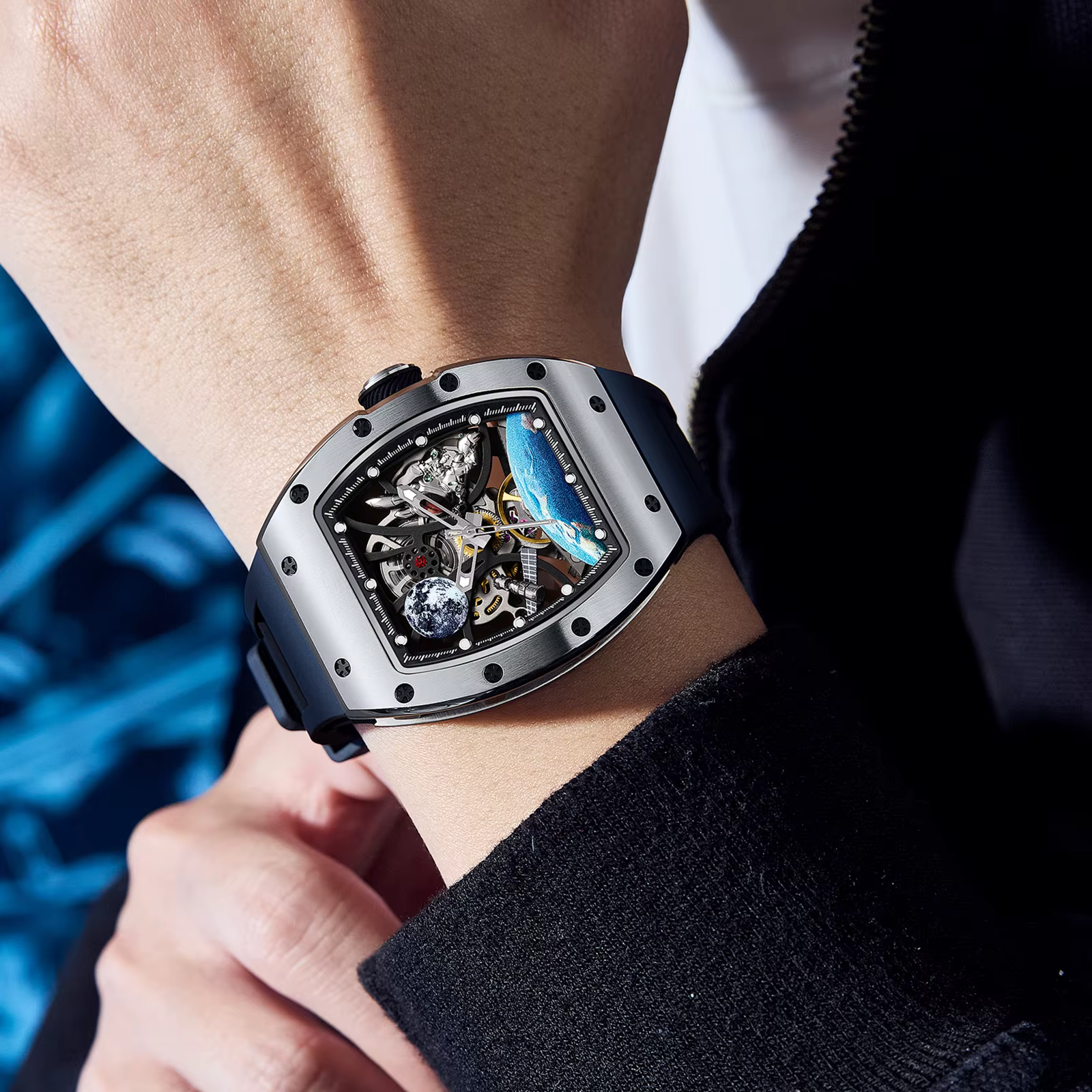 2026 nouveau design pagani hommes squelette montre haut de gamme en caoutchouc starp étanche lumineux mode tendance