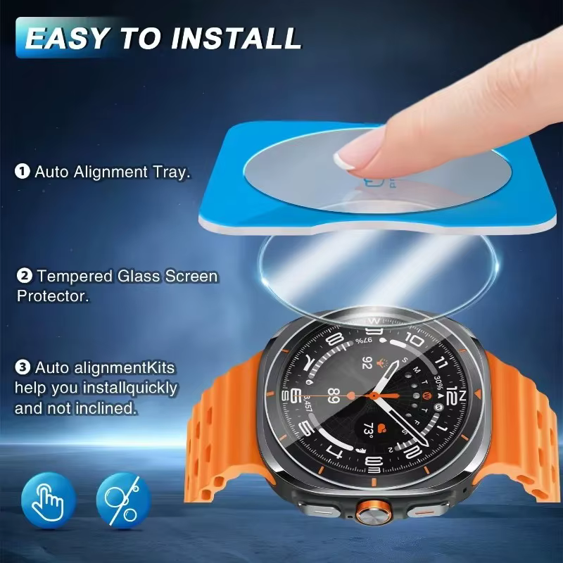 1/2/3/4 ensemble de Films en verre trempé pour Samsung Galaxy Watch Ultra 2025 47mm protecteurs d'écran anti-rayures avec Kit facile à installer