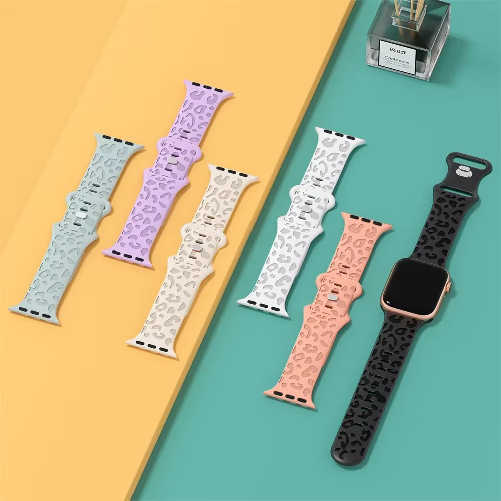 Bracelet léopard gravé pour Apple Watch