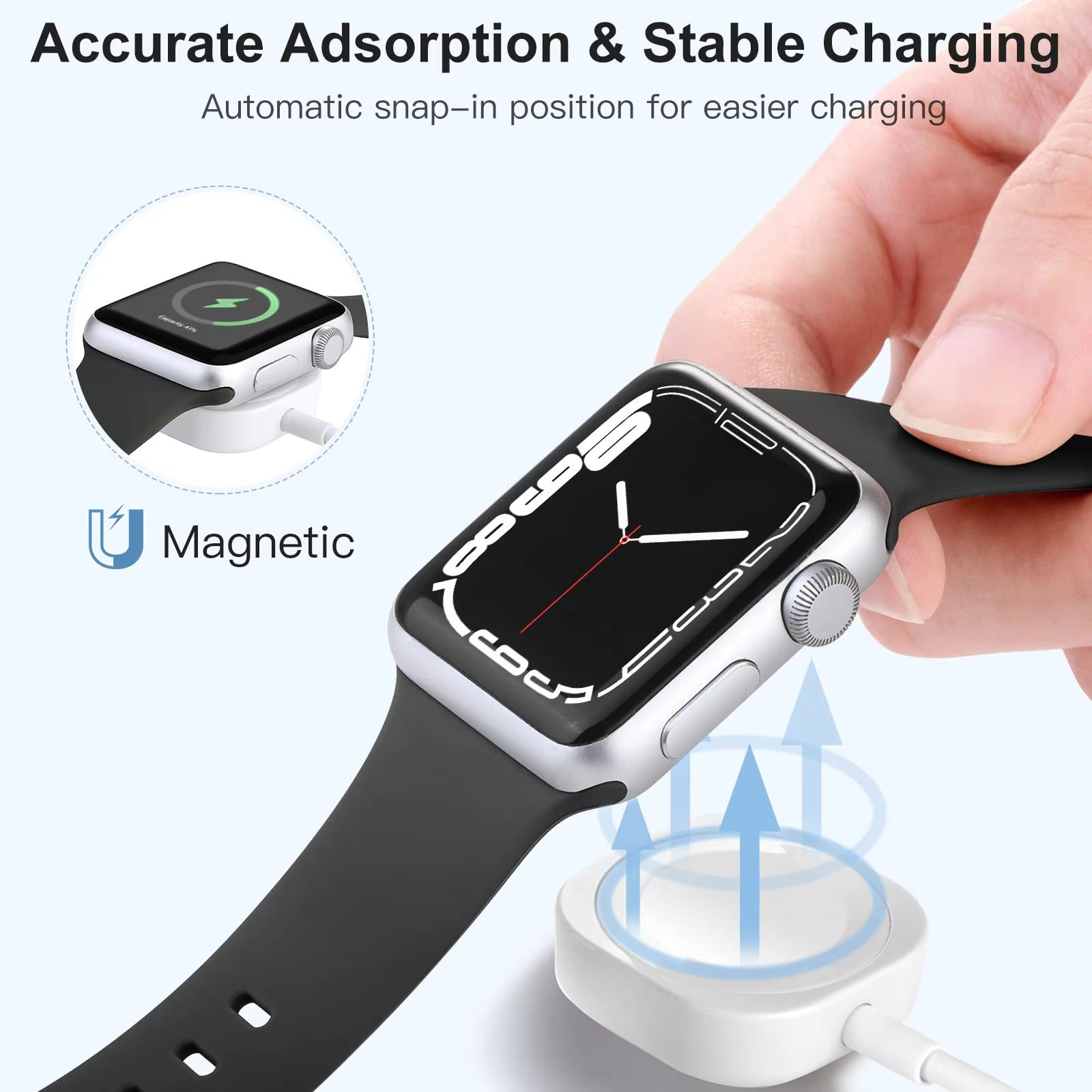 Câble de charge rapide sans fil magnétique USB pour Apple Watch