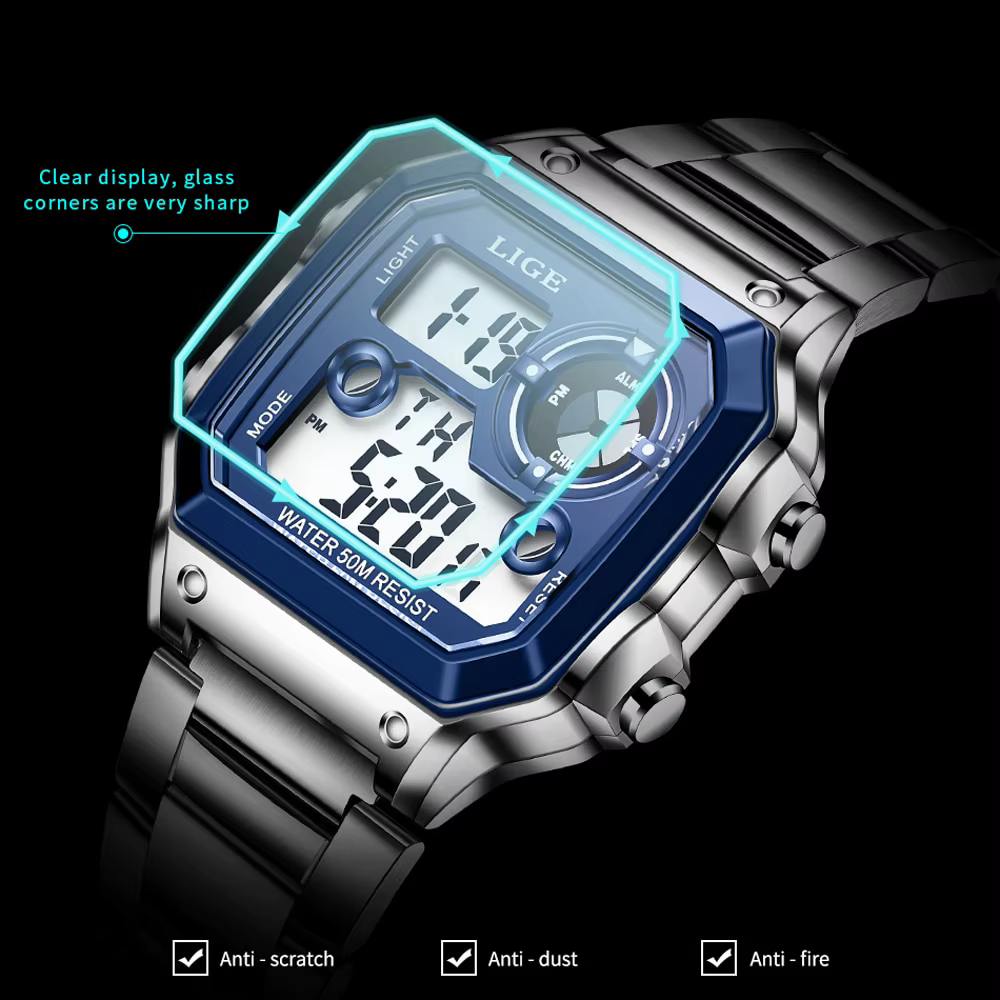 Montre numérique militaire étanche pour homme
