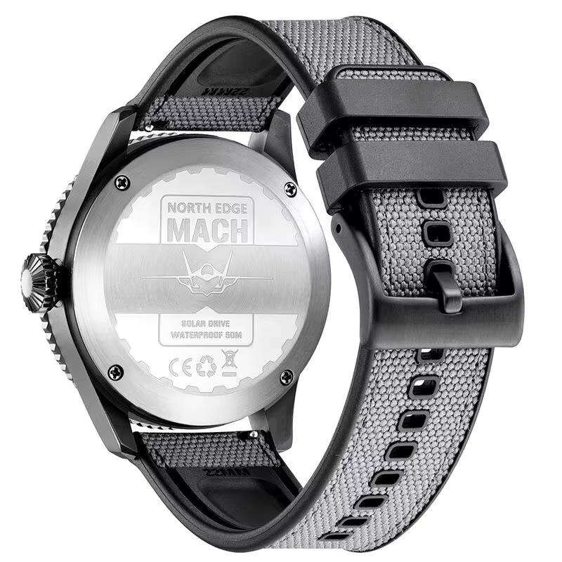 NORTH EDGE 2024 MACH montre à Quartz à énergie solaire hommes étanche 50M