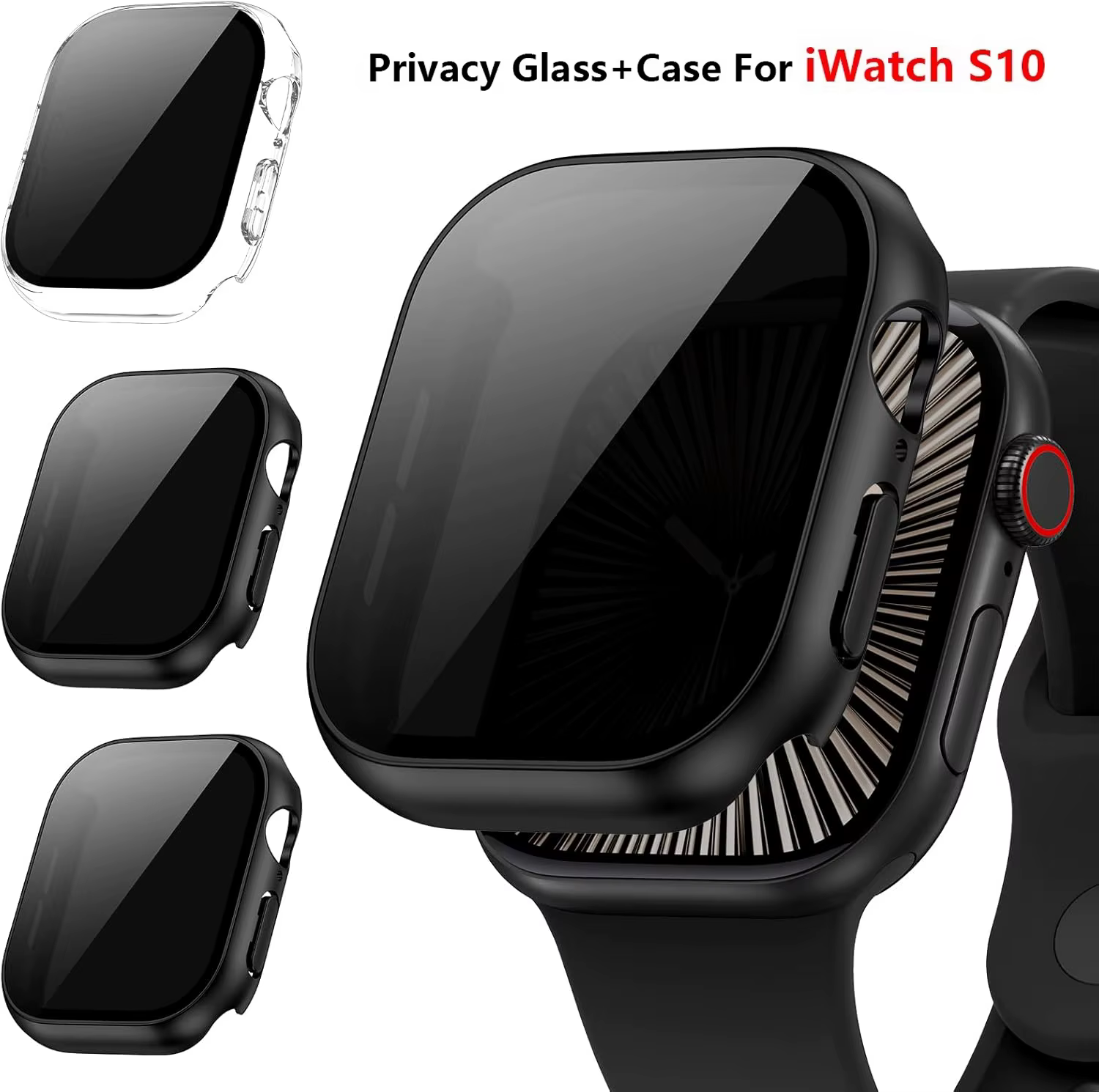 Verre de confidentialité + étui pour Apple Watch 10