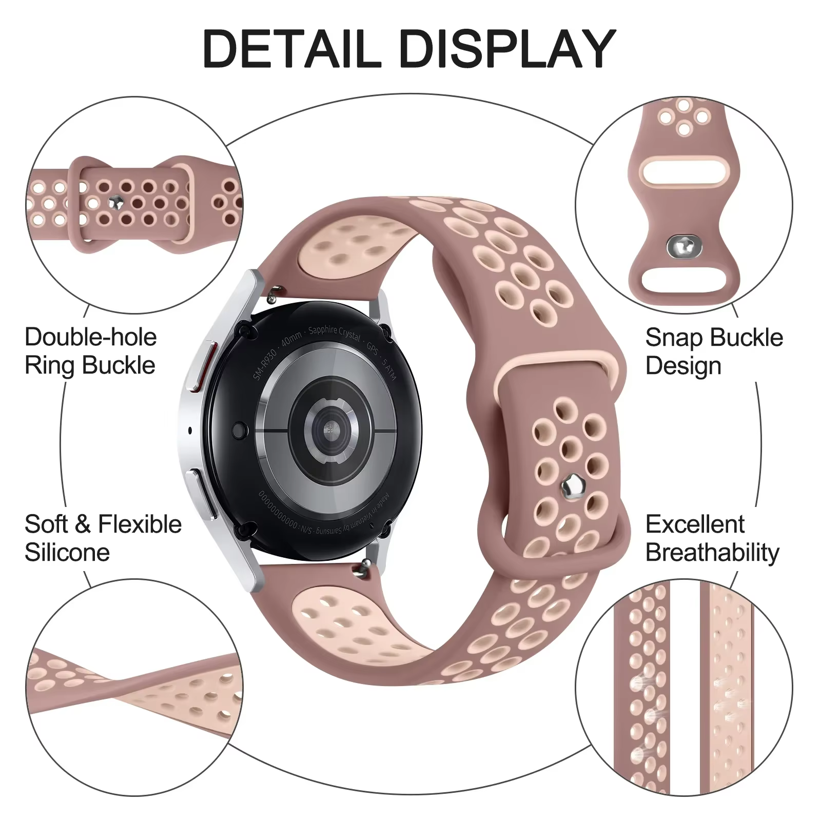 Bracelet de Sport pour Garmin Vivoactive 3 4/Venu 2 Plus/Venu Sq/Vivomove3