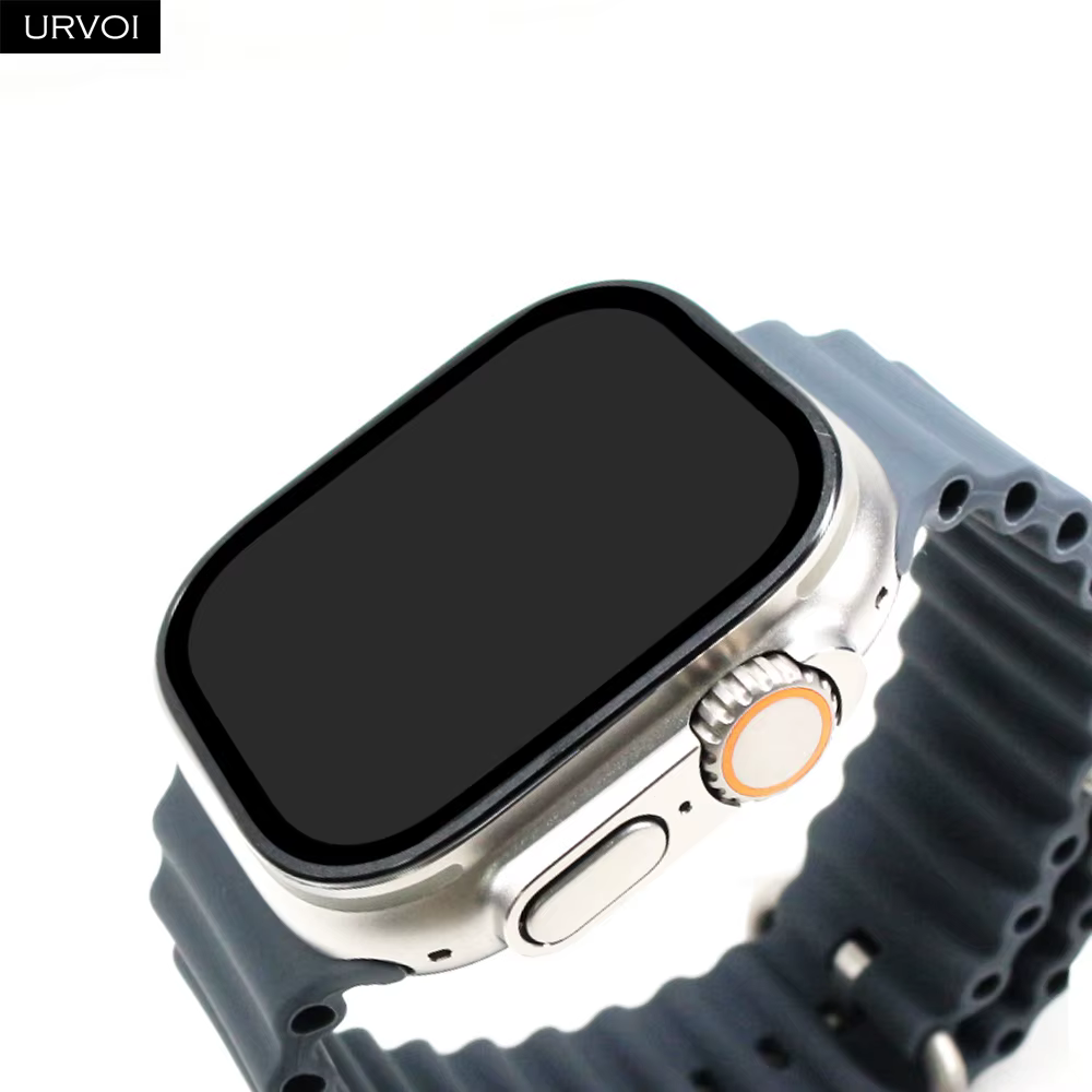URVOI protecteur d'écran en verre trempé pour Apple Watch Ultra 3 49mm dur incurvé clair 3D pour iWatch cadre métallique lentille accessoires