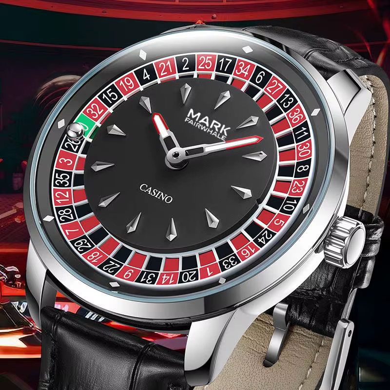 Mark Fairwhale 5031 nouveau 2025 montre pour hommes de marque supérieure Quartz chiffres arabes cadran rotatif roue montre automatique diamant lumineux