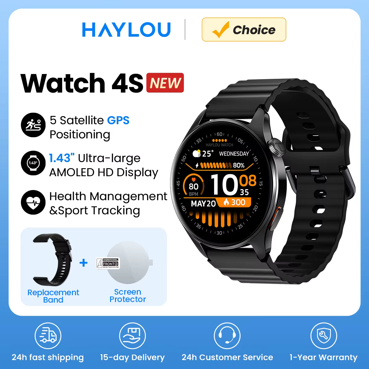 Montre connectée HAYLOU Watch 4S (HF012) GPS