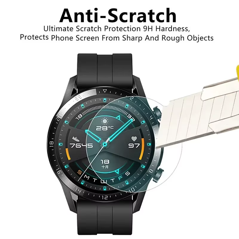 Montre intelligente ronde diamètre 37mm 36 38 39 40 30 31 34 32 33 35mm 42 43 44 45 46 41 MM Film de protection d'écran en verre trempé