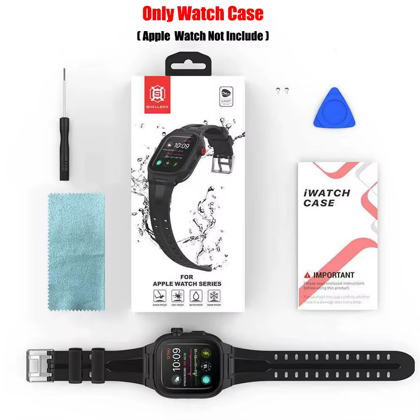 Étui étanche IP68 pour Apple Watch série 9 8 7 6 5 4 3 2 SE 45 44 41 38mm