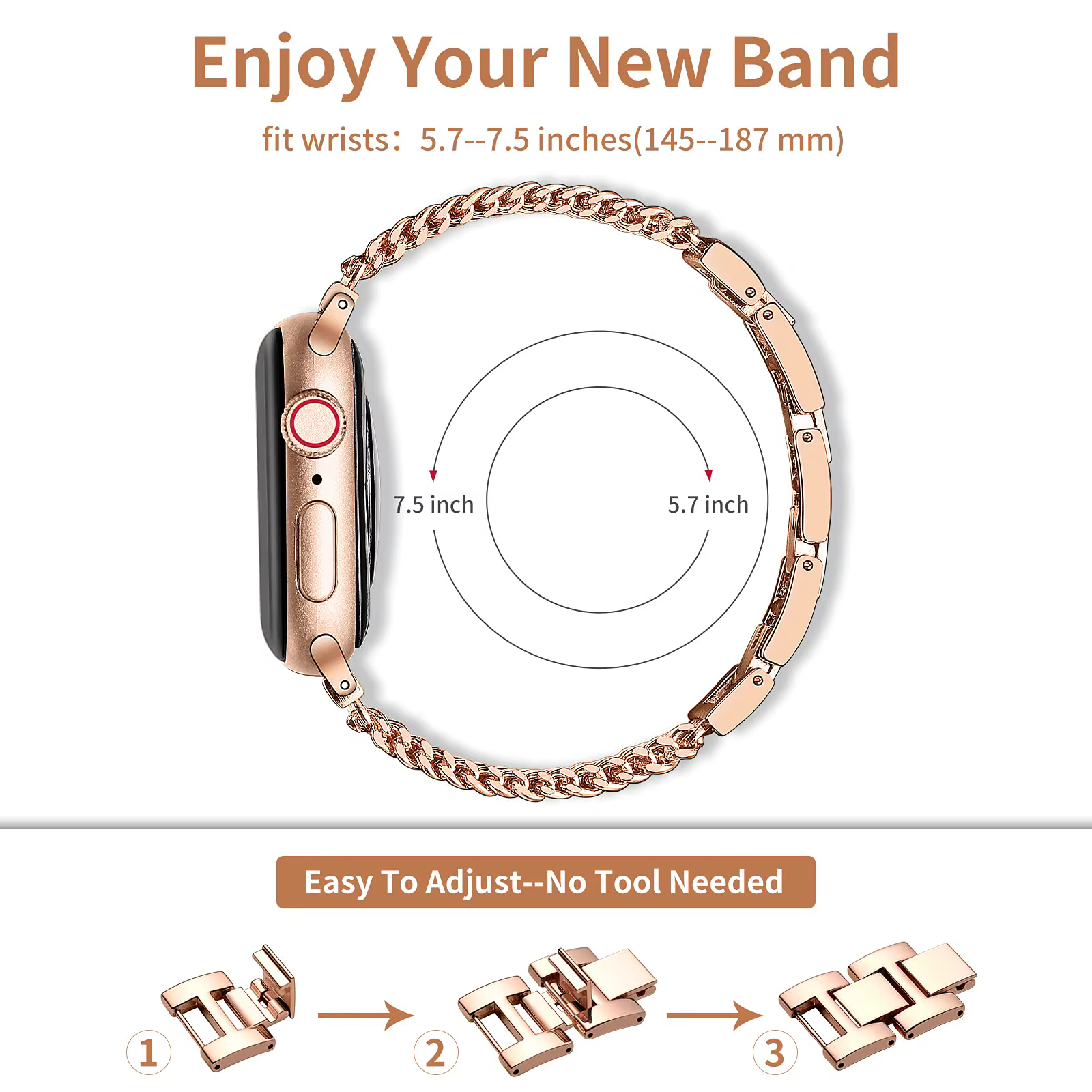 Coque et bracelet de montre en métal pour Apple watch