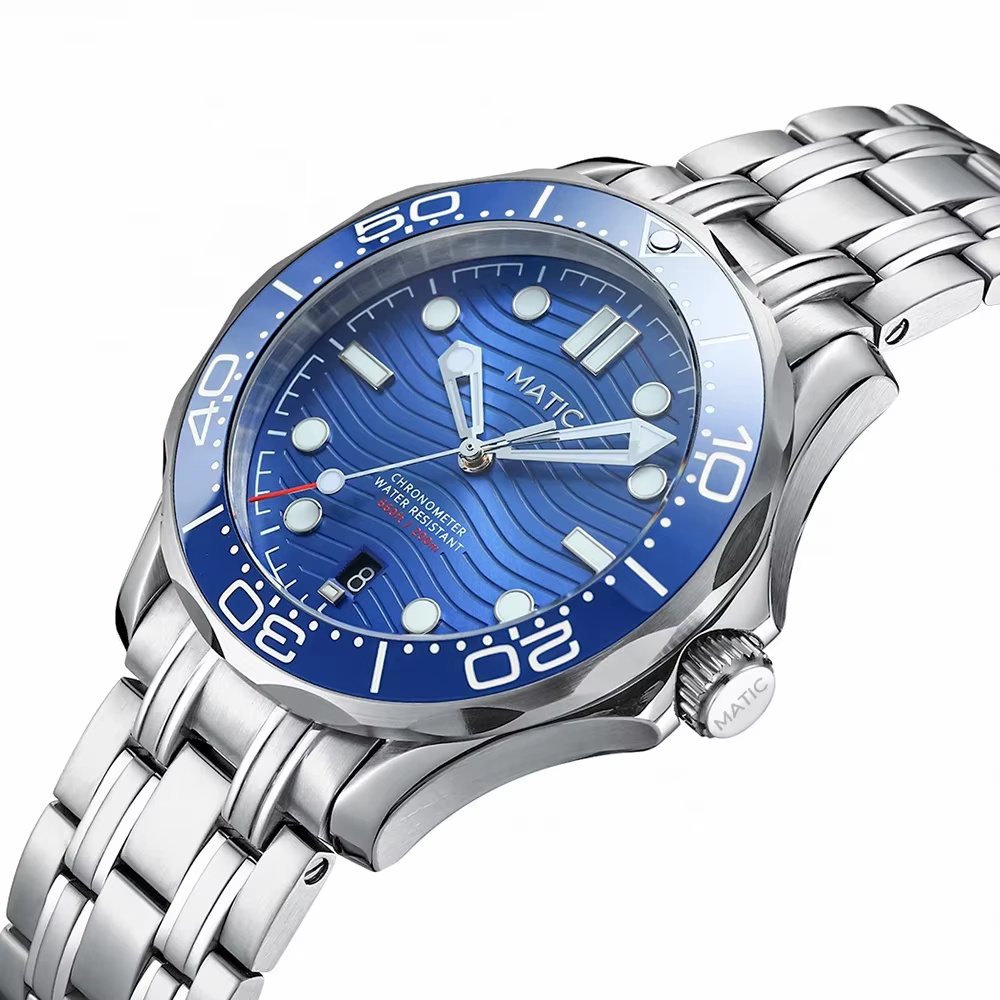 MATIC WATCH DIVER 200M 41mm PT5000 Montres-bracelets mécaniques [cadran bleu avec insert de lunette lumineuse]