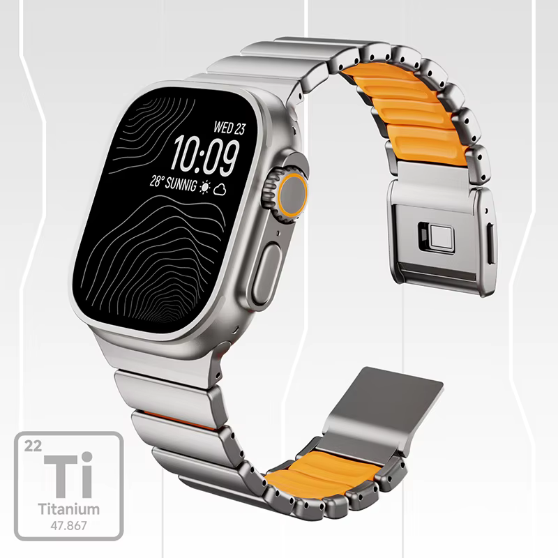 Bracelet en métal titane pour Apple Watch Ultra 3 11 10 9 8 7 SE 6