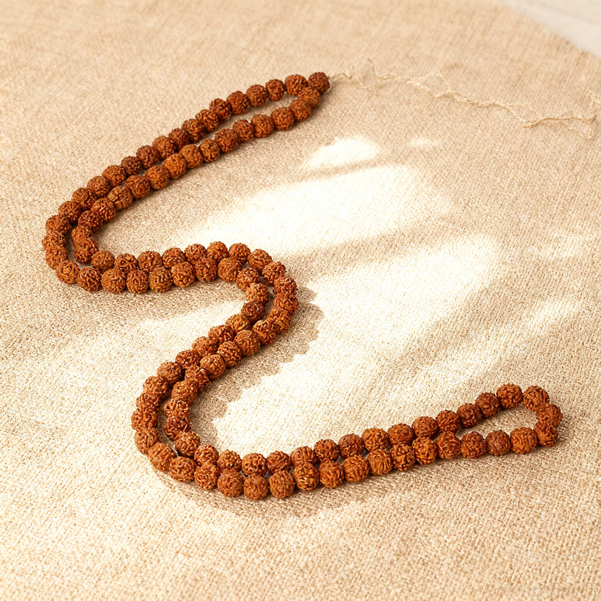 Collier Mala Rudraksha naturel, 108 perles, bijoux de méditation, Bracelet de Yoga, perles bouddhistes, accessoires de bricolage, fabrication de bijoux, 6-14mm