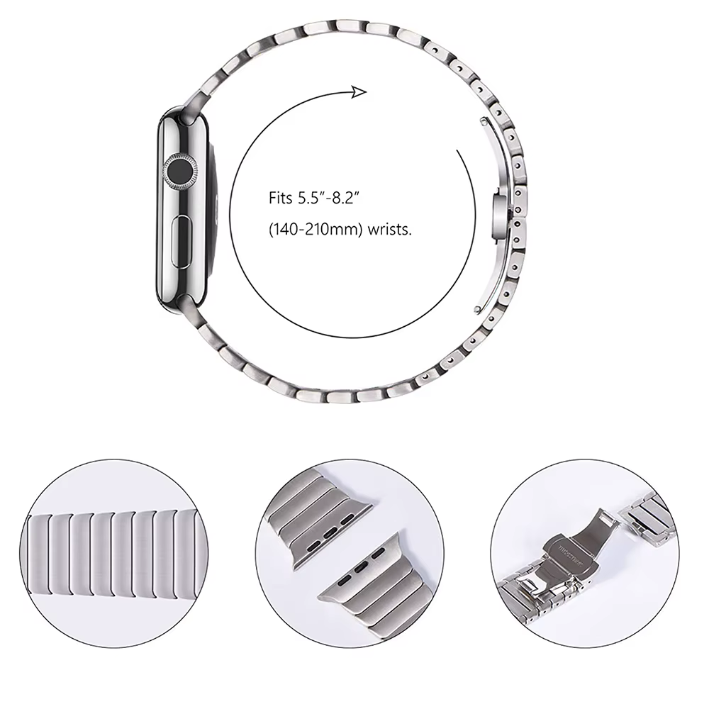 Bracelet de luxe en acier inoxydable pour Apple Watch série 10 9 8 7 46mm 45mm 41mm