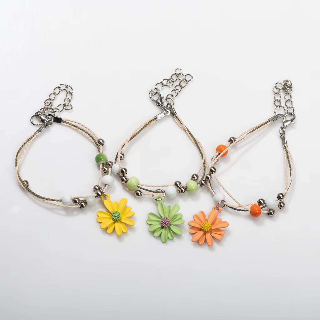 Destroy Andrloy-Bracelet en céramique fait à la main pour femme, fleur en alliage, cadeau, H803