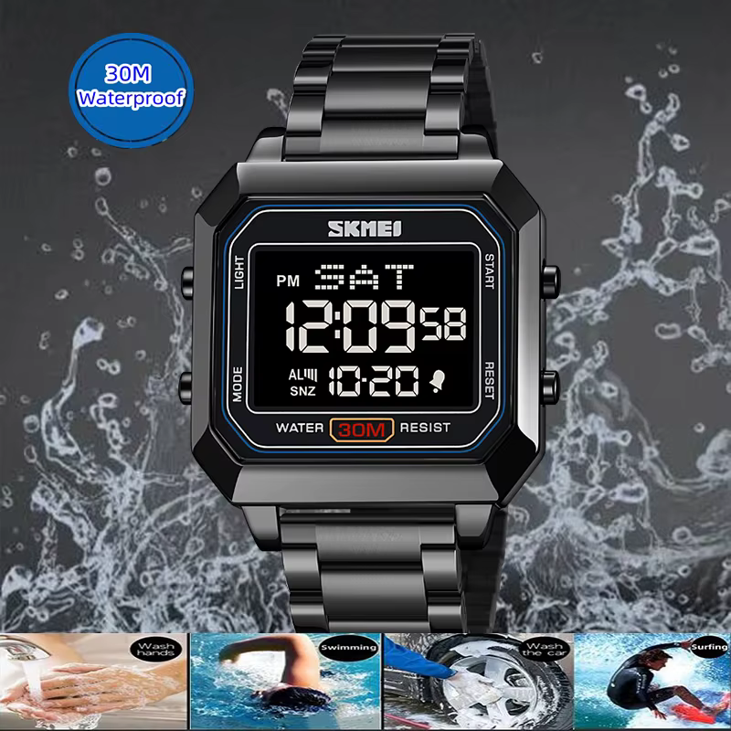 Skmei-Montre-bracelet LED numérique étanche pour homme