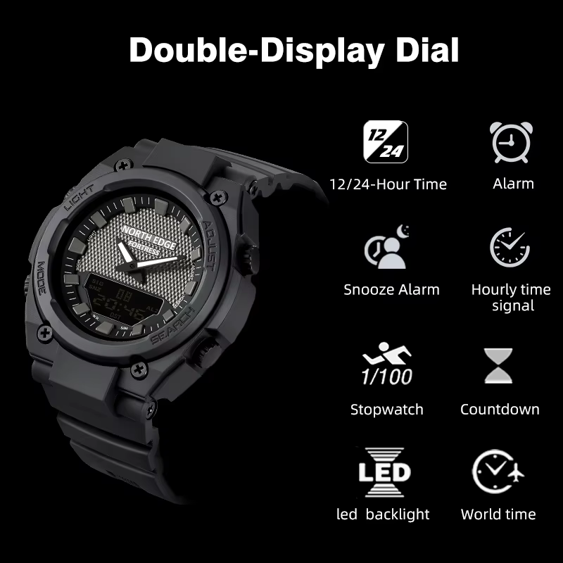 NORTH EDGE FORTRESS 2026 Montre numérique militaire pour homme