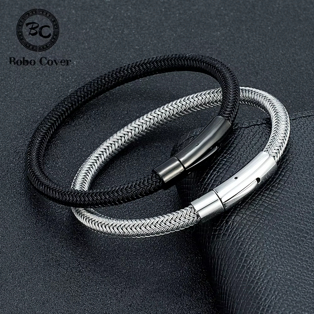 Bracelet en câble métallique Simple et étanche de 6mm pour hommes et femmes