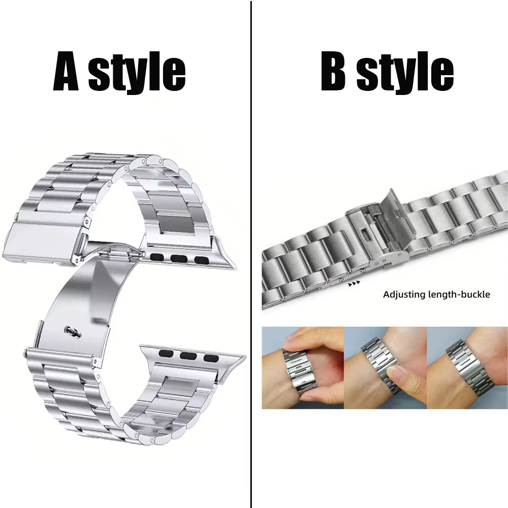 Bracelet Correa Classique en Acier Inoxydable pour Apple Watch