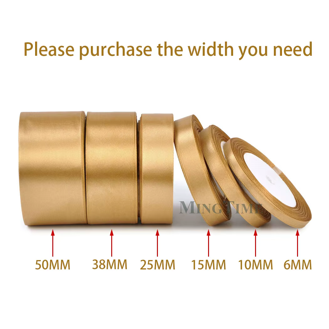 Ruban en Satin 22 mètres 6mm 10mm 15mm 25mm 38mm 50mm, parfait pour ceinture, nœud cadeau, bricolage artisanal, fourniture de décoration pour fête de mariage