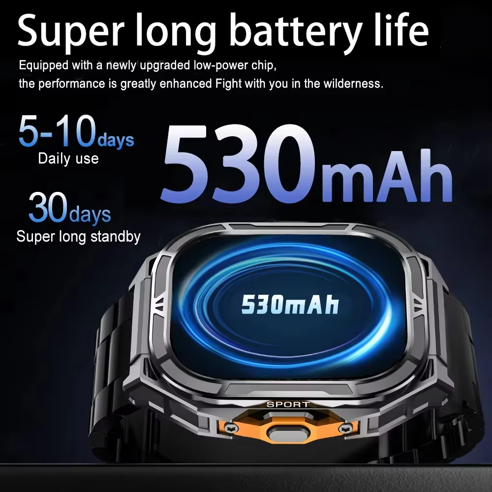 Nouvelle Montre Connectée GPS 2026 Étanche 5ATM avec Carte Hors Ligne Intégrée et Boussole, Montre de Sport Militaire, 170+ Modes Sportifs, Smartwatch de Natation pour Hommes