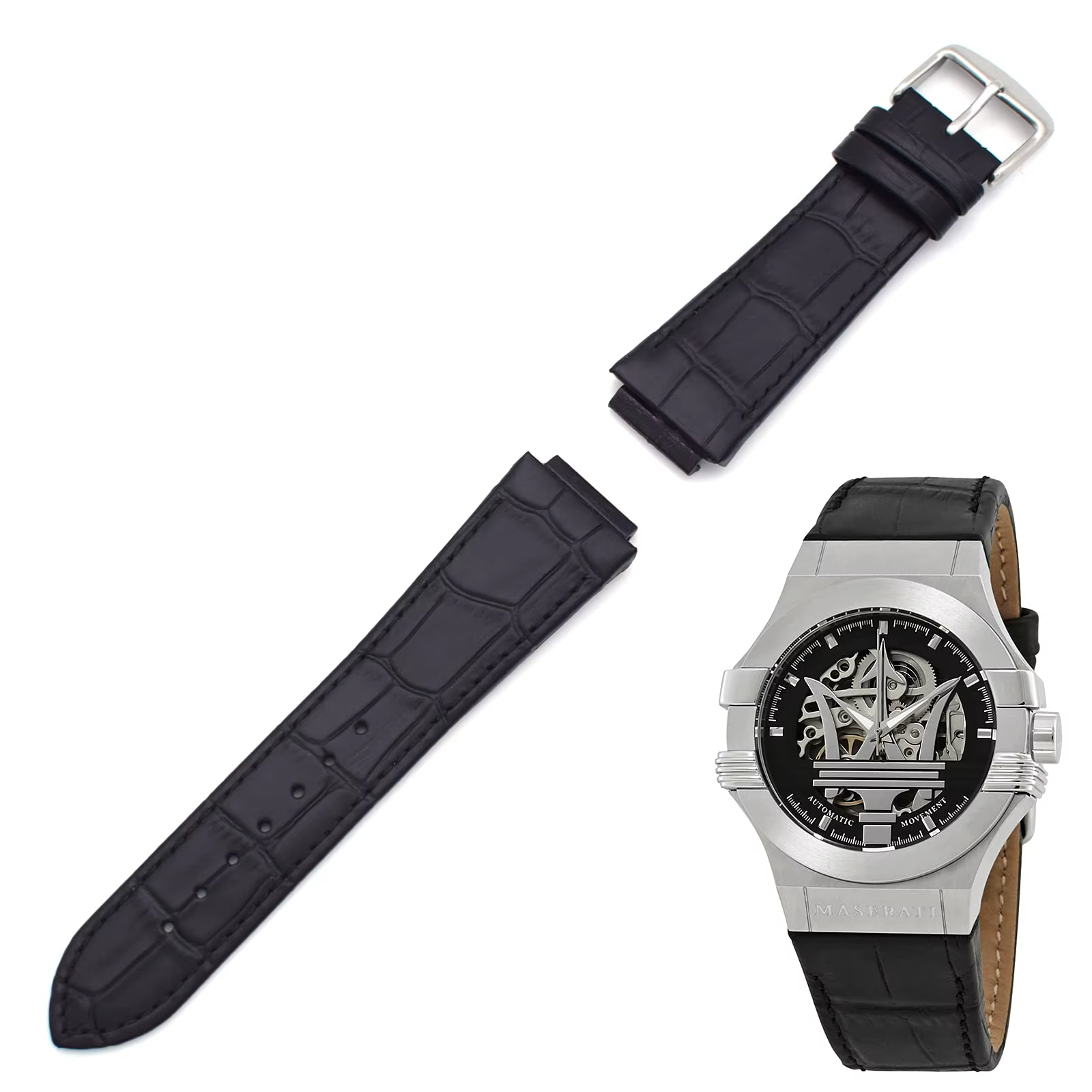 THEAGE 24MM bracelet de montre en cuir véritable remplacement pour montres pour hommes MASERATI R 8821108025 R R