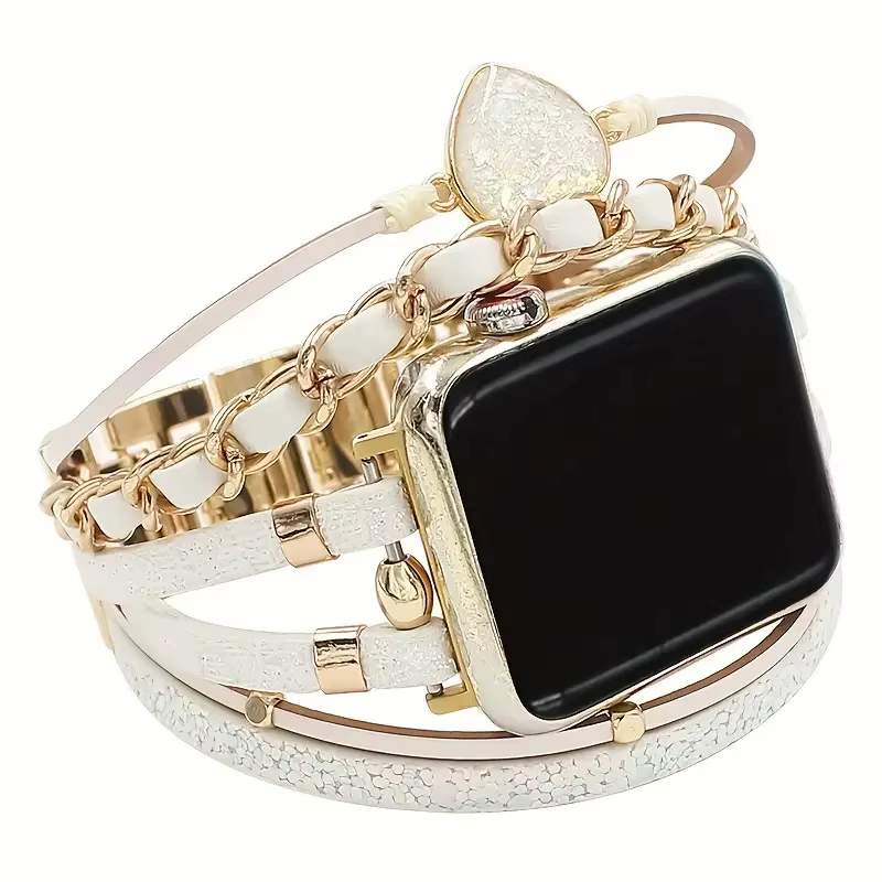 Bracelet à maillons tressés élégant pour Apple Watch Series S11 10/8/7/6/3/4/5/9 40mm 41mm 38mm 42mm 44mm 45mm 46mm