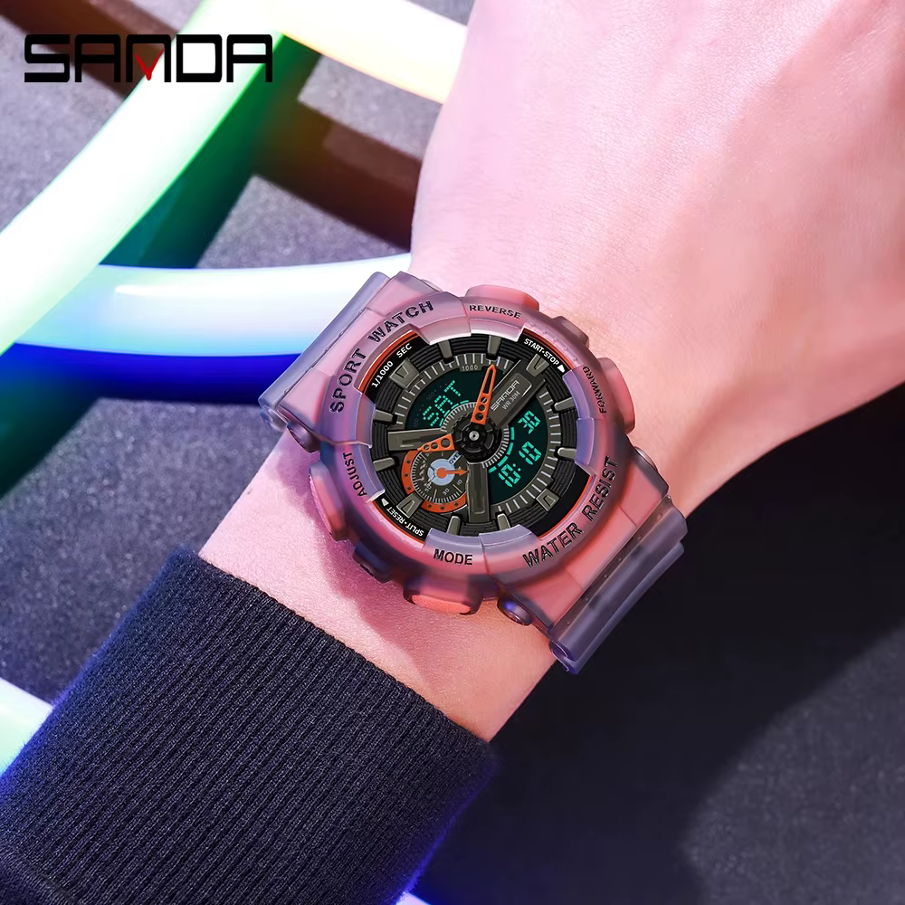 SNADA 2025 nouvelles montres pour hommes sport montre-bracelet électronique étanche mode fluorescente double affichage montre à Quartz numérique 3029