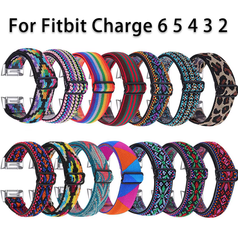 Bracelet élastique en Nylon pour Fitbit Charge 6 5 4 3 2