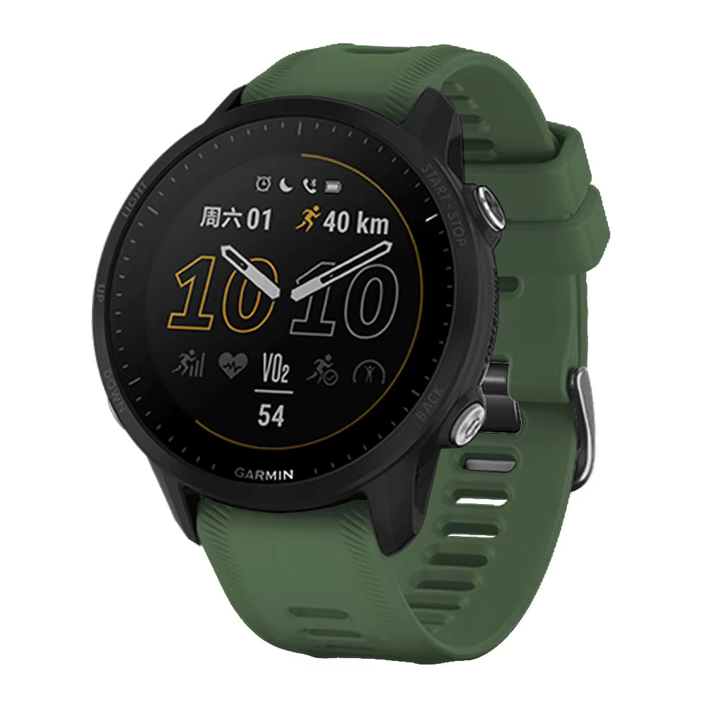 Bracelets de montre officiels pour Garmin Forerunner 955 22mm Bracelet en Silicone